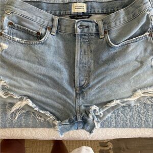 Citizen Light Blue Distressed Jean Shorts
